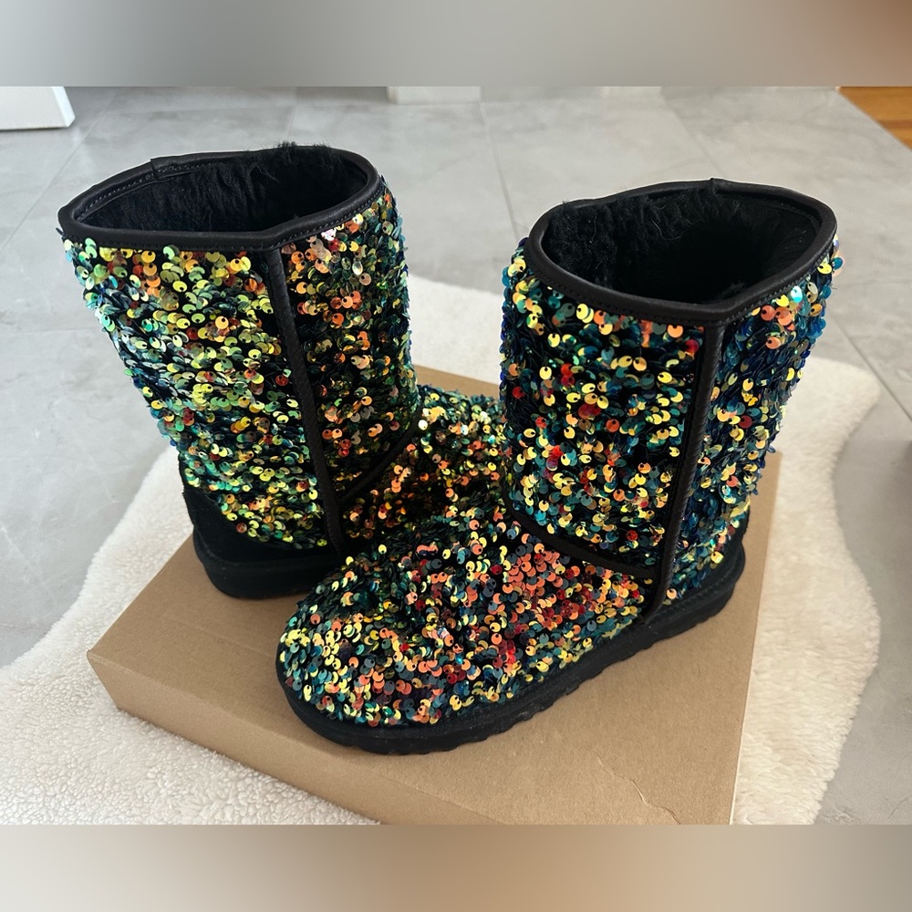 UGG shiny wool boots